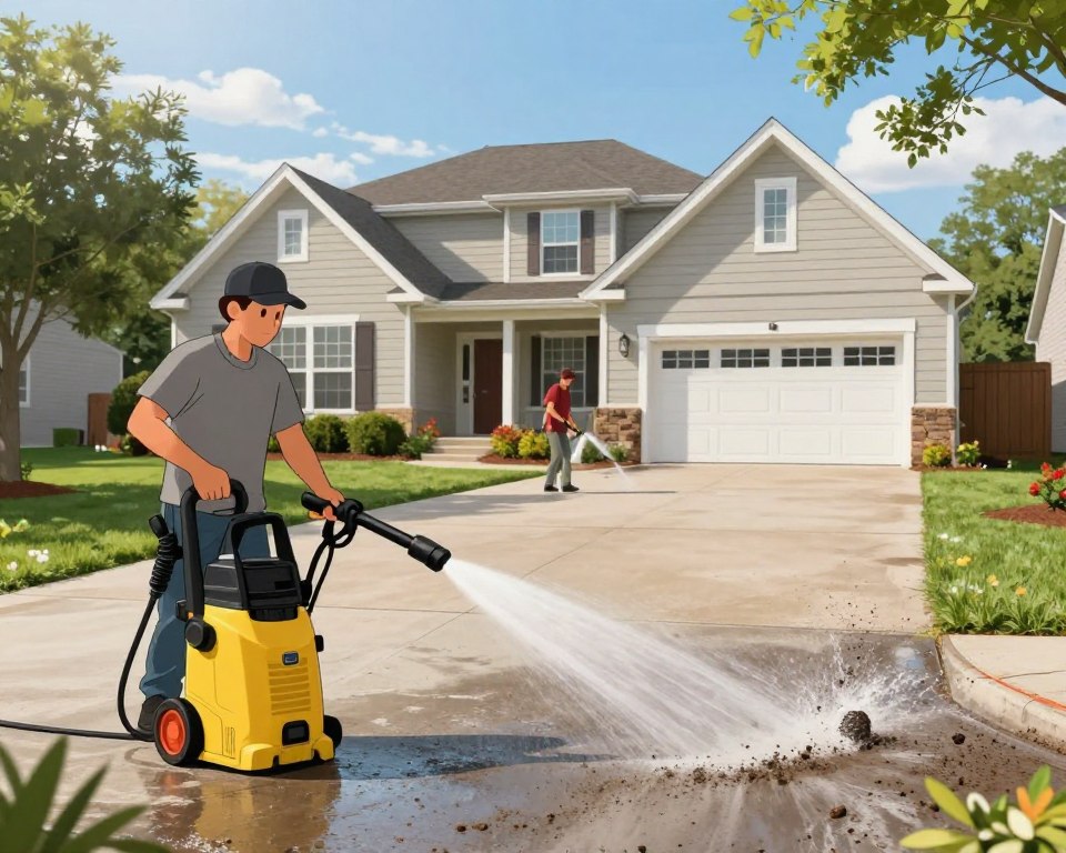 Improving Safety by Pressure Washing Your Slippery Westerville Driveway