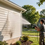Removing Tough Stains by Pressure Washing Siding In Upper Arlington